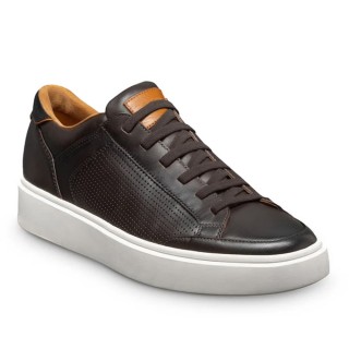 Handcrafted Casual Elevator Shoes - Dark Brown Leather Height Increase Sneakers 7CM / 2.76 Inches