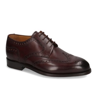 Men's Elevator Shoes - Red Brown Leather Brogue Derby Shoes 7CM / 2.76 Inches