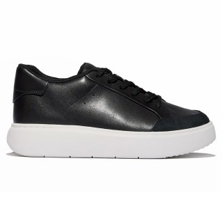 Height Increasing Sneakers For Women | Black Leather Sneakers 7 CM / 2.76 Inches
