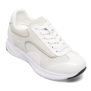Chaussures Rehaussantes Femme | Chaussures Décontractées Légères En Daim Beige 6CM