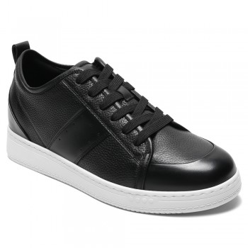Chaussures a Talon Homme – Chaussures Décontractées En Cuir Noir 8CM