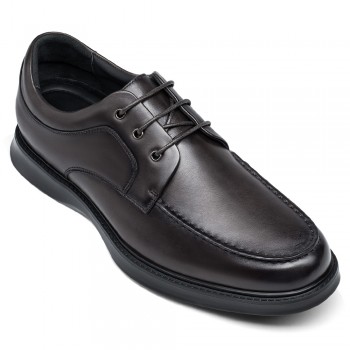 talonnette homme - chaussure homme talon compensé - Derbies Homme Cuir Marron Foncé 6 CM