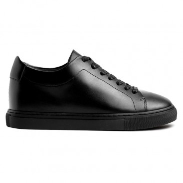 Sneakers rehaussantes pour femmes | Sneakers en cuir noir 7 CM