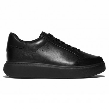 Sneakers rehaussantes pour femmes | Sneakers en cuir noir 7 CM
