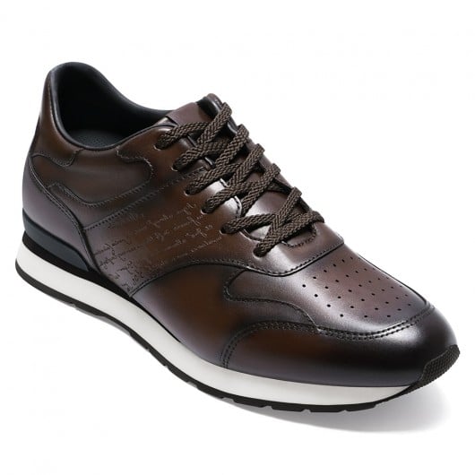 Chaussures en cuir de veau marron 7CM