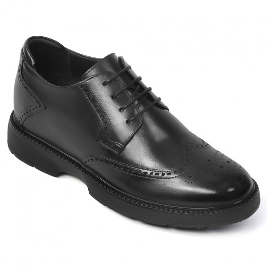 Black Height Incrasing Elevator Shoes Occident Dress Shoes