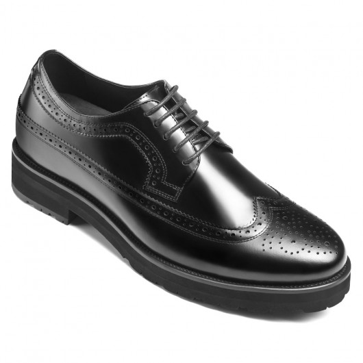 Black Height Incrasing Elevator Shoes Occident Dress Shoes