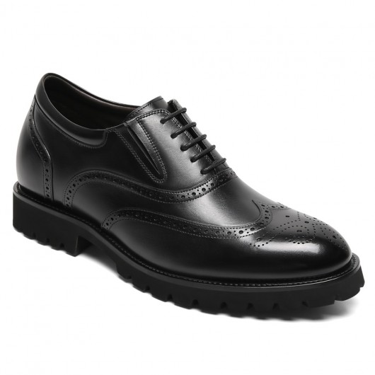 Black Height Incrasing Elevator Shoes Occident Dress Shoes