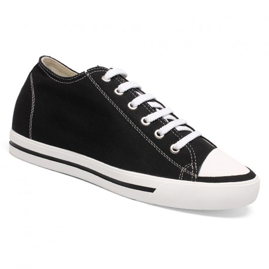 Classic Increasing Height 6CM Board Canvas Athletic Look Taller Sports Solid Shoes