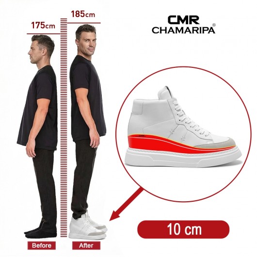 Sneakers con Rialzo Interno da Uomo | Sneakers Alte Off-White in Morbida Pelle Bovina 10 CM