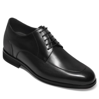 scarpe con rialzo uomo - scarpe eleganti in vitello nera 6CM