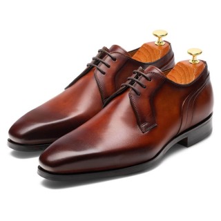 scarpe rialzo uomo - scarpa rialzata uomo - personalizzazione fatta a mano scarpe derby a punta liscia 7 CM