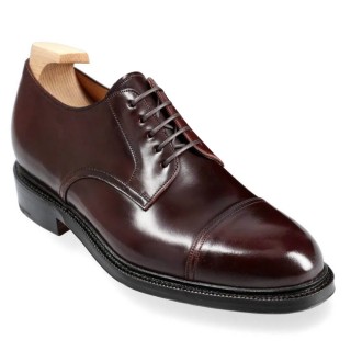 Scarpe Rialzate Da Uomo - Scarpe Derby In Cordovan Bordeaux Fatte a Mano 7CM
