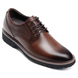 Chamaripa scarpe rialzate uomo scarpe con rialzo uomo scarpe derby marroni per alzare statura 8CM