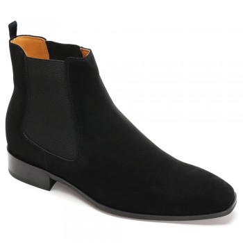CHAMARIPA scarpe con rialzo interno stivaletti Chelsea in camoscio nero 7CM