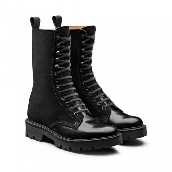 CHAMARIPA stivali con zeppa donna -scarpe con rialzo interno donna- stivali derby in pelle grossi 7CM
