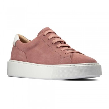 scarpe rialzate donna - sneakers donna con rialzo interno - sneakers in camoscio rosa che aggiungono altezza 7 CM