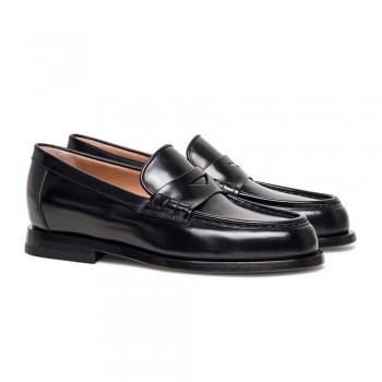 donne scarpe rialzate - rialzo scarpe - mocassini in pelle nera 6 CM