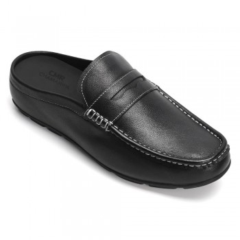 Chamaripa mocassini rialzate in pelle nero vestito pantofola scarpe con rialzo interno guida scarpe 5 CM