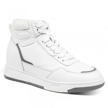 Sneakers Rialzate Donna - Sneakers Con Rialzo Interno Donna - Scarpe Da Ginnastica Alte Bianche Da Donna 6 CM