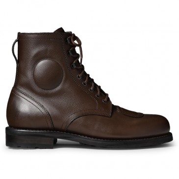 Stivali per aumentare l'altezza uomo | Stivali da moto in pelle marrone 7 CM