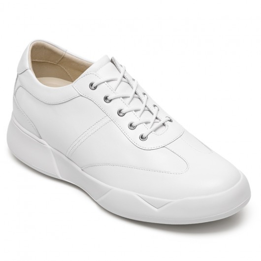 CMR CHAMARIPA 	Scarpe Rialzate Uomo | Sneakers casual in pelle bianca 7CM