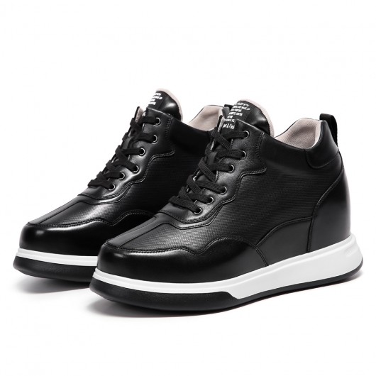 CMR CHAMARIPA sapato social masculino salto alto - sapato masculino de salto - sapatos casuais de couro preto -11CM mais alto
