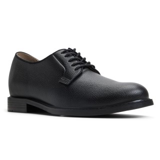Sapato Social Com Salto Interno Masculino - Sapatos Formais Pretos de Couro Vegano 7CM