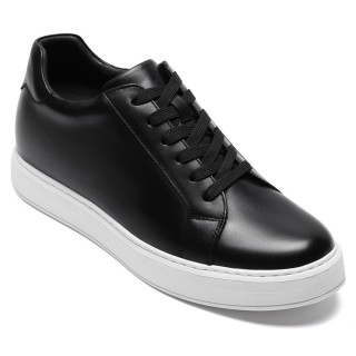 Sapato Masculino Salto Alto | Sapatos Casual De Couro Preto 7 CM