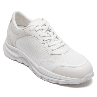 Sapato Masculino Com Salto | Tênis de malha respirável off-white 7 CM