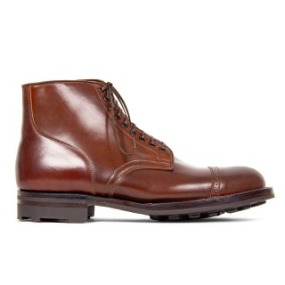 Sapato Masculino Salto Alto - Botas de Homem Shell Cordovan Brogue Castanho 7CM