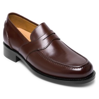 sapato cano alto masculino - mocassins clássicos cordovan cordovan cor de vinho para homem 6cm