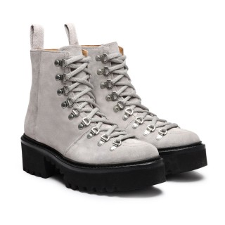 CHAMARIPA wedge boots - platform wedges boots for women - grey suede platform boots women 3.15 Inches taller