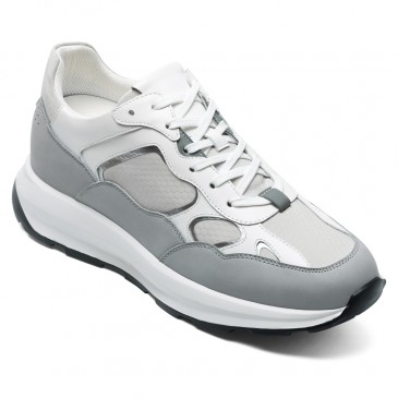 Height Boosting Shoes For Men | Gray Breathable Sports Shoes 8 CM / 3.15 Inches